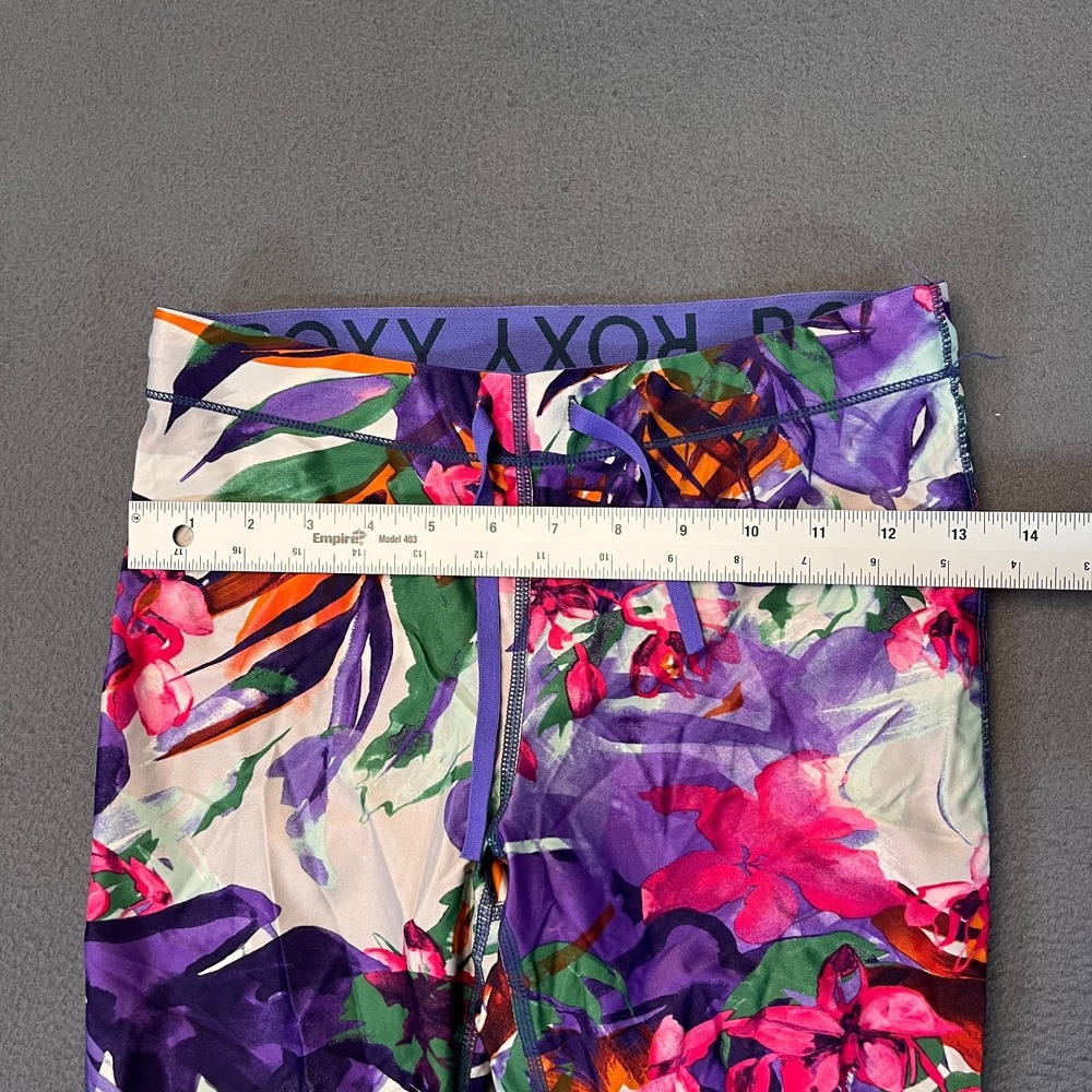 Roxy Floral Capri Leggings Womens 25W 19L Pants Multicolored Sportswear Work Out - Picture 5 of 9